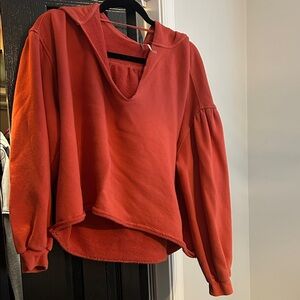 Free People Vibrant Red Hoodie